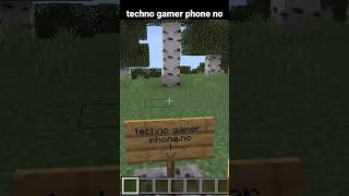 Minecraft: techno gamer phone no 💪 #shortfeed #shorts