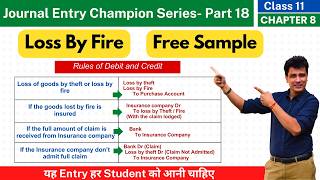 Loss By Theft and Free Sample Journal Entry | Rules of debit and Credit | Accounting |Ch8 | Part 18