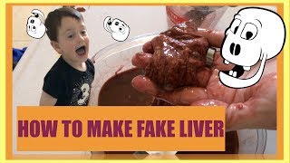 HOW TO make a FAKE LIVER for Halloween fun.  Step by step liver slime instructions in video.