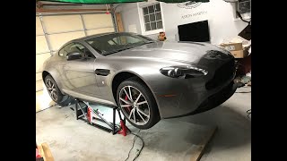 2013 Aston Martin V8 Vantage X-Pipe Install and Cold Start