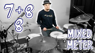 (7+8)/8 Mixed Meter Linear Drum Groove