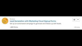 Lead Generation with Marketing Cloud Signup Forms [Salesforce Trailhead Answers]