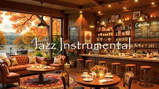 Autumn Cafe Shop Ambience with Relaxing Jazz Instrumental Music for Study, Work