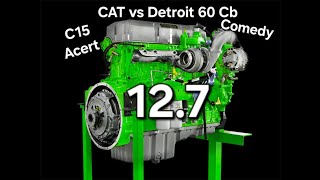 Cat C15 vs Detroit 60 Series 12.7 CB Radio Comedy OTR Truck Driving