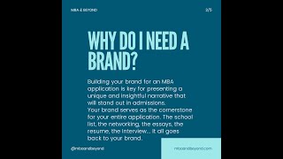 Building a Brand for a Strong MBA Application