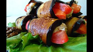 Рулетики из баклажанов с сыром Фета и орехами  / Eggplant Rolls with Feta Cheese and Walnut Filling