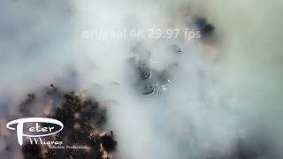 Female herring laying eggs in milt spawn aerial drone stock footage