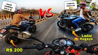 Pulsar Rs 200 v/s Pulsar NS 200 || top end race || Race With Chapri Rider ,.