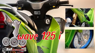 wave125 i ไฟเลี้ยวบังลมเขียวอี๋ แต่งคลีน