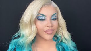 Blonde to blue ombré wig | Lumiere Hair