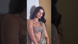 Ananya Panday wearing a glistening silver saree at anant-radhika's sangeet night #shorts #viral