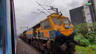 DEMU crosses WDG 4D !! Indian Railways