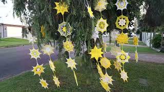 star mandalas shooting across the sky towards the City of Light Perth