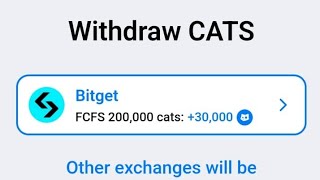 Cats Token Bitget Exchanger withdraw process 😚