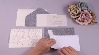 Assemble Tutorial for Ivory Pocket Wedding Invites PWIL089-Pro Wedding Invites