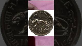 Indian 1/2 Rupee Coin 1947