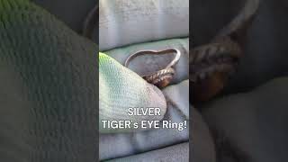 SILVER Tiger's Eye ring found on the curb strip #metaldetecting! #short