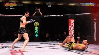 made Talia Santos player rage quit UFC 4 ranked online