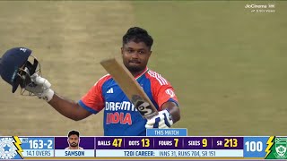 Sanju Samson Century today against South Africa, Sanju Samson Century Highlights, Ind vs SA 1st T20