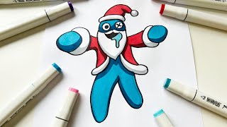 Rainbow Friends BLUE SANTA CLAUS - Roblox How to DRAW