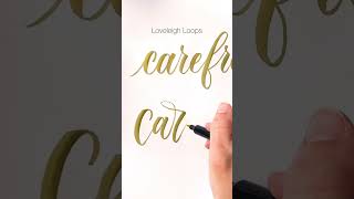 "Carefree" Brush Pen Calligraphy Quote | August #LetteringChallenge #ASMR #shorts