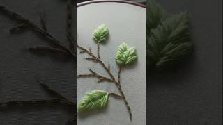 Easy tree leaf embroidery designs #shortvideo #treeleafembroidery