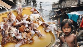 Eating Food from Rubbish Bins in The Philippines Biggest Slum