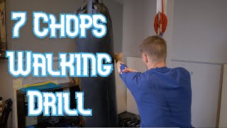 Eagle Claw Kung Fu Heavy Bag Techniques, 7 Chops Walking Drill