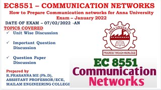 Anna University Offline Exams - EC 8551- Communication Networks