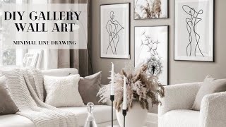 DIY Gallery Wall Art | Minimal Line Canvas Art | Fashion Home Decor