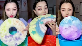 ICE EATING CHALLENG ASMR MUKBANG HUGE ICE RAINBOW EATING FINISH