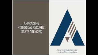 Records Retention Module #9: Appraisal - State Agencies