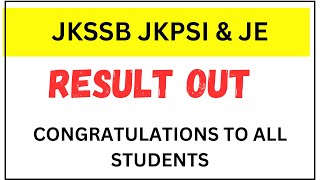 JKPSI & JE (CIVIL) Result Out : Congratulations to All the Qualified Students🎉🎉🎉🎉