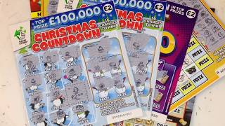 SCRATCHCARDS..£100,000 Christmas Countdown ..£100,000 Frosty ..Get Fruity ..HALLOWEEN SPECIAL..