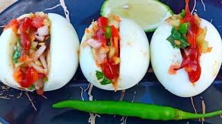 Boiled Egg Chaat / Masala Egg Recipe /  ভাইরাল ডিম মামার রেসিপি 😋