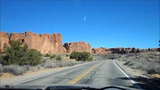 Driving through Arches National Park, Utah