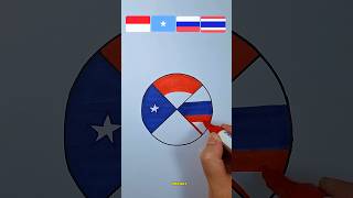 bendera kebangsaan Indonesia + Somalia + Russia + Thailand #flag #art #drawing #shorts