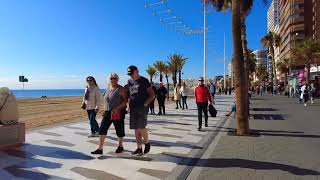 Benidorm Levante Beach January 2024 Costa Blanca Spain 4K