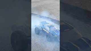 Rc car does massive burnout!