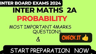 #PROBABILITY|#SENIORINTER |#MATHS2A|#IPE2024|MOST IMPORTANT 4 MARKS QUESTIONS|#intermidiate2024