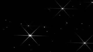 Twinkling Stars and Flying Fine Dust on Black Background. Relaxing Screensaver. Free Version Footage