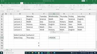 Match & Index in Excel | @infoupadhyay