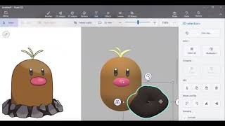 Paint 3D| How to draw Diglett (Super EASY)