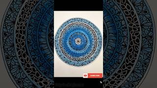 Day 15 daily Mandala series | blue water color Mandala #art #shorts