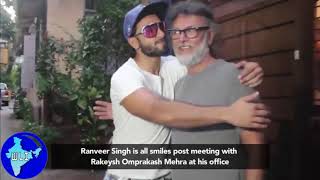 Ranveer Singh Live - He is all smiles post meeting with Rakeysh Omprakash Mehra at his office