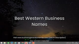 Best Western Business Names | Business Name | Company Name | Store Name