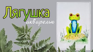 ЛЯГУШКА АКВАРЕЛЬЮ ПРОСТО. Рисуем поэтапно скетч.