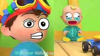 Cocomelon Тоу Balloon Car Race Song Funny Facial Expression