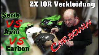 Kawasaki ZX 10R Rennverkleidung Vergleich Serie vs Avio vs Carbon | Carbonin fairing | PS-Treff