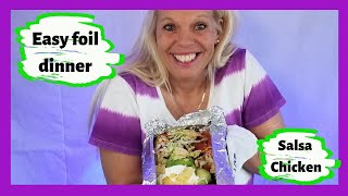 Easy Campfire Foil Meals- Salsa Chicken